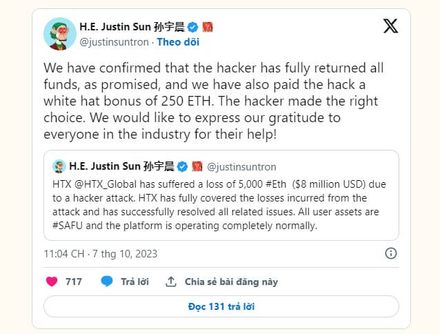 Huobi Exchange Recovers Stolen Funds