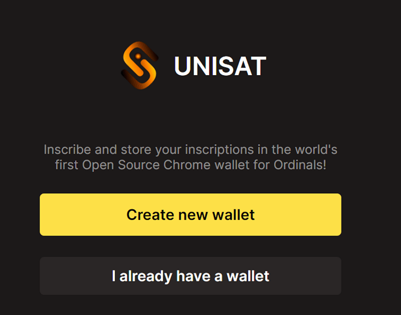 Choose “Create new wallet”