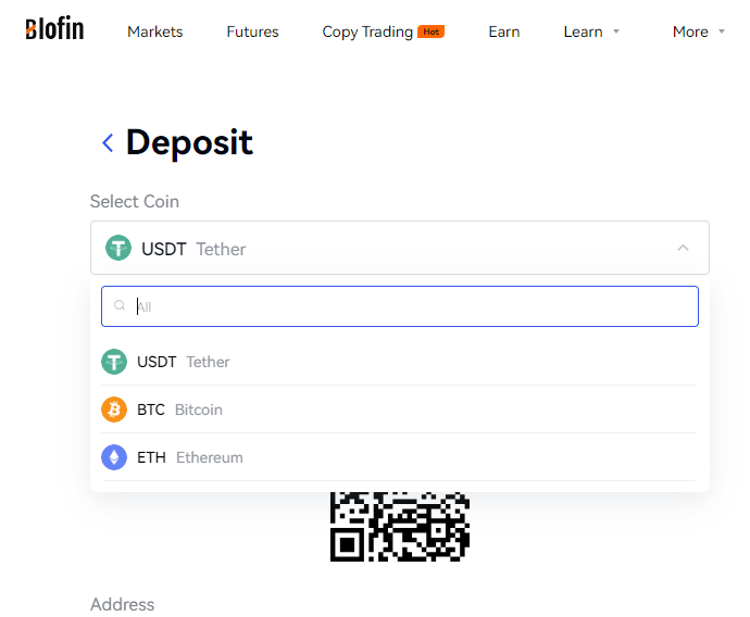 Blofin Deposit Methods