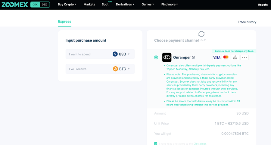 250+ crypto assets are available: